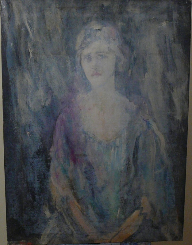 14/14 Young lady seated, 3/4 length almost full face