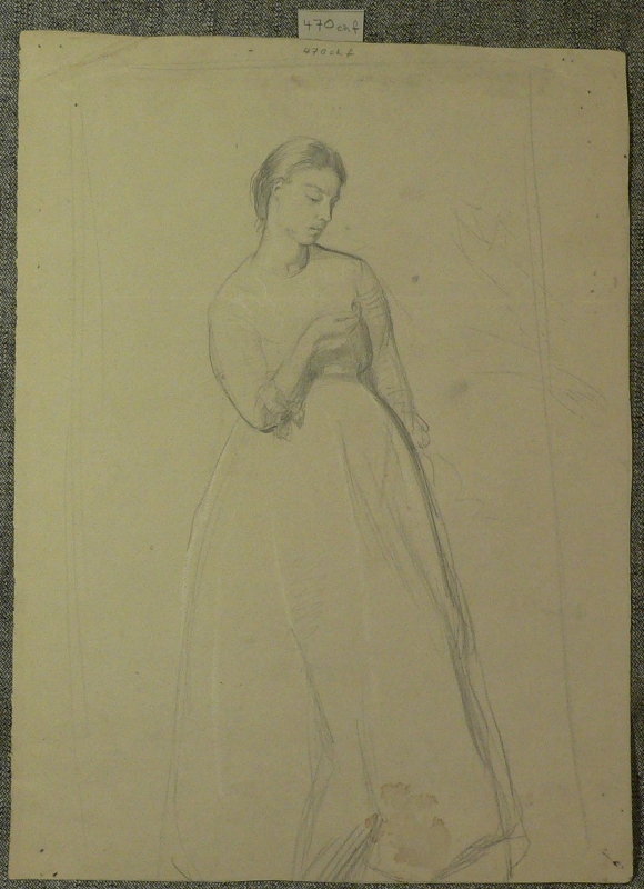 470ch f .recto young lady standing, long dress